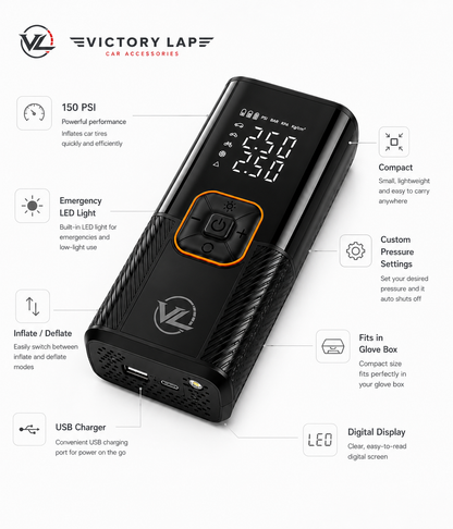 Victory Lap™ Smart Digital Tyre Inflator (Portable air compressor)