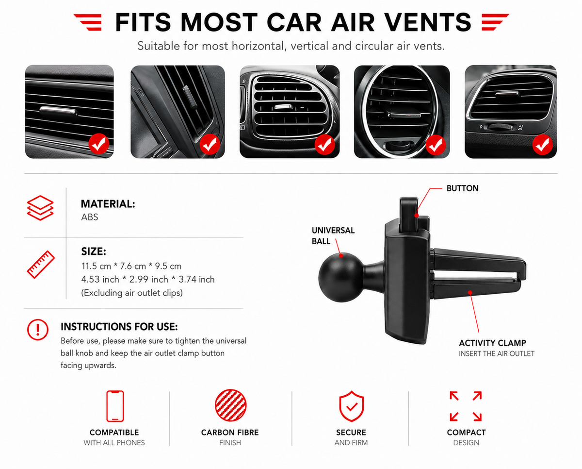 Victory Lap™ Carbon Bucket Phone Holder